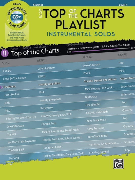 Easy Top Of The Charts Playlist Clarinet Book/CD