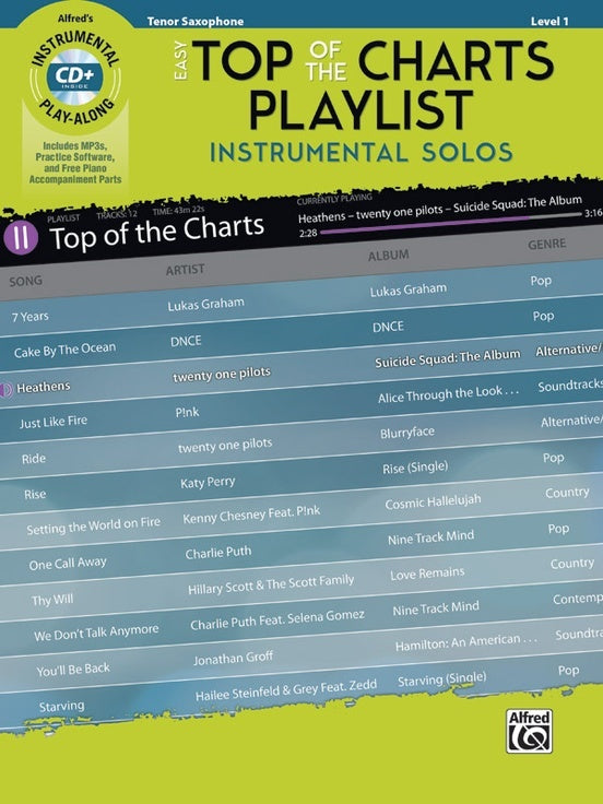 Easy Top Of The Charts Playlist TSax Book/CD
