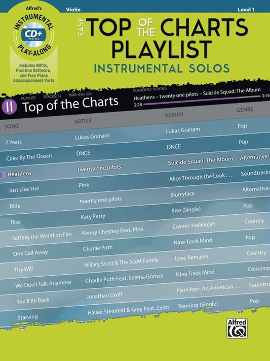 Easy Top Of The Charts Playlist Violin Book/CD