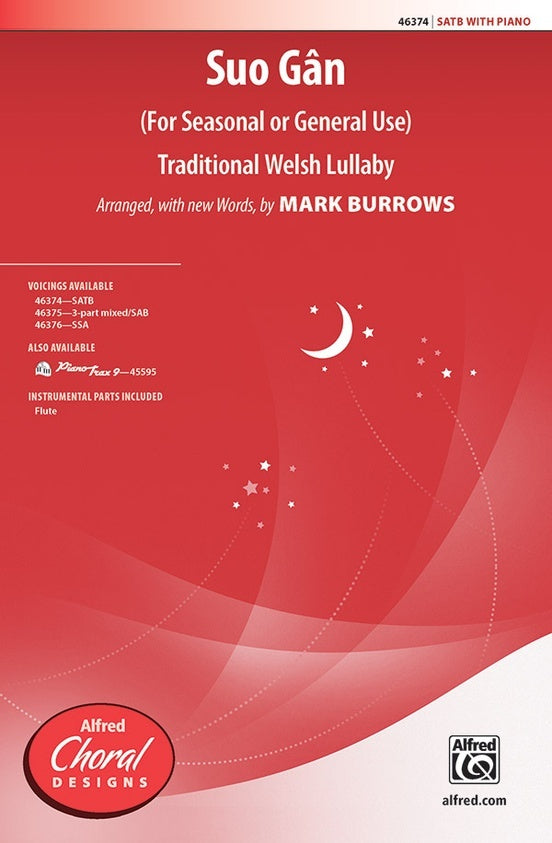 Suo Gan SATB Choral Sheet Music with Optional Flute
