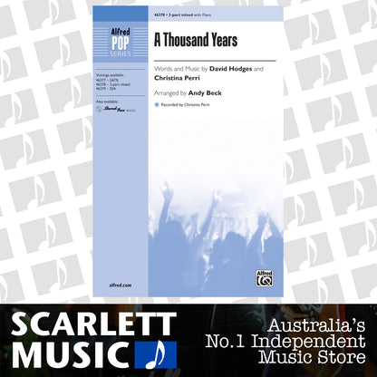 A Thousand Years SAB Choral Sheet Music — view 2