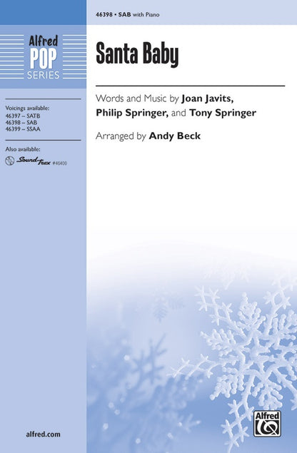 Santa Baby SAB Choral Sheet Music for 3 Part Mixed Choir