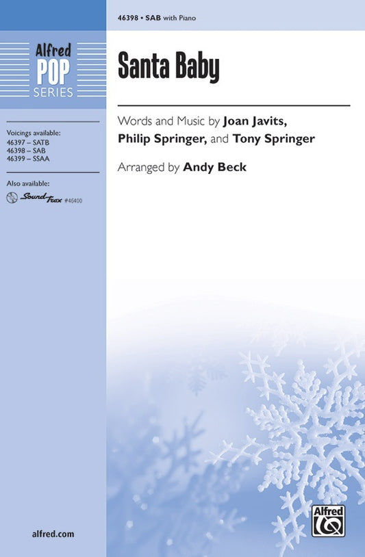 Santa Baby SAB Choral Sheet Music for 3 Part Mixed Choir