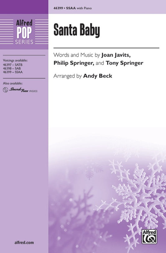 Santa Baby SSA Choral Sheet Music for 3 Part Treble/SSA