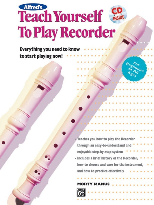 Alfred's Teach Yourself to Play Recorder Book with CD
