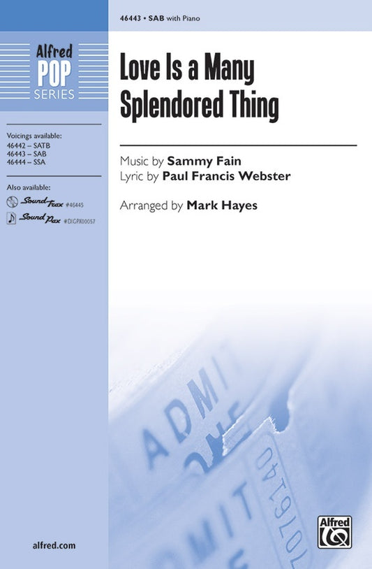 Love Is A Many Splendored Thing SAB