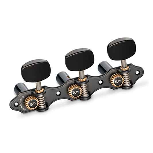 Schaller GrandTune Classic Hauser Satin Black Machine Heads with Black Rollers and Deluxe Options
