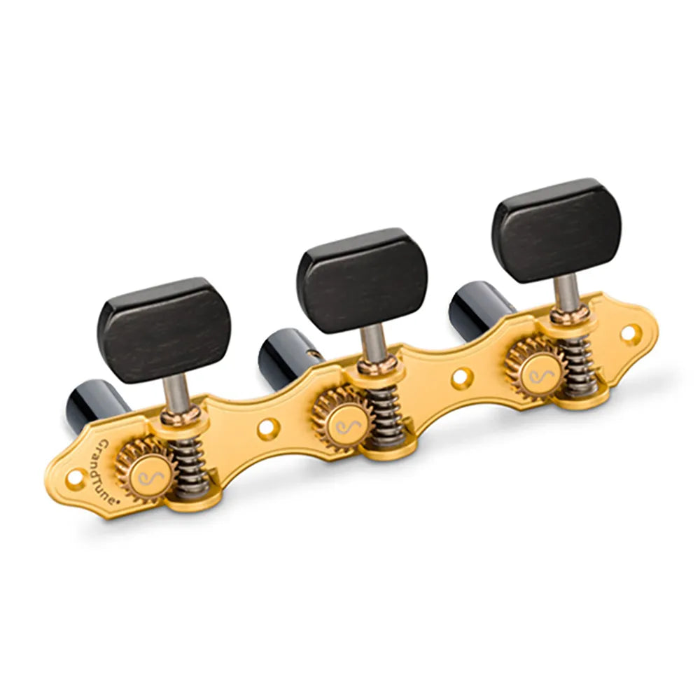 Schaller GrandTune Classic Hauser Satin Gold/Ebony Black Rollers 1:18 Gear Ratio Classical Guitar Machine Heads