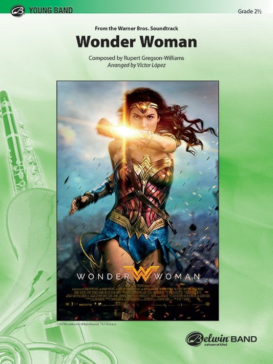 Wonder Woman Arr. by Victor Lopez Concert Band Sheet Music Grade 2.5