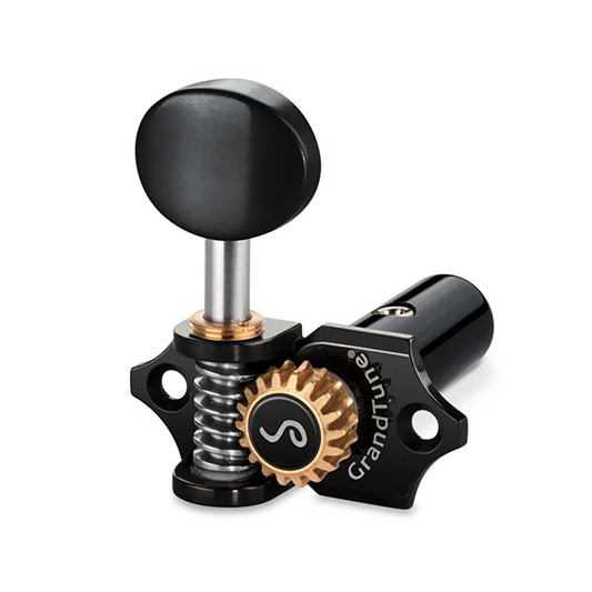 Schaller Grandtune 3/3 Classical Tuning Machines - Black/Ebony, 18:1 Gear Ratio, Velvet-Tec Technology, Easy Installation
