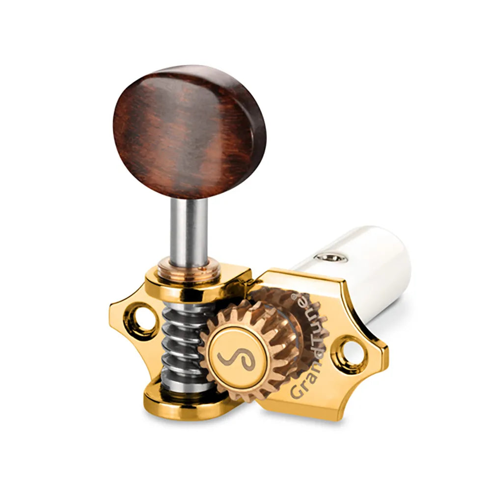 Schaller GrandTune Singles 3/3 Classical Tuning Machines - Gold/Snakewood
