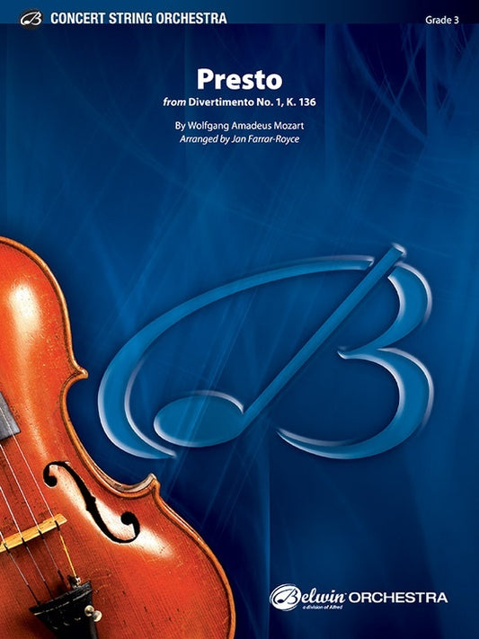 Presto From Divertimento No 1 K 136 String Orchestra Gr 3