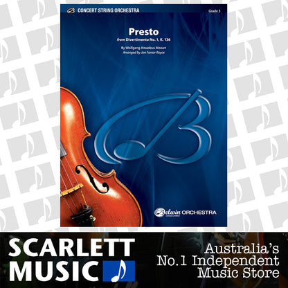 Presto From Divertimento No 1 K 136 String Orchestra Gr 3 — view 2