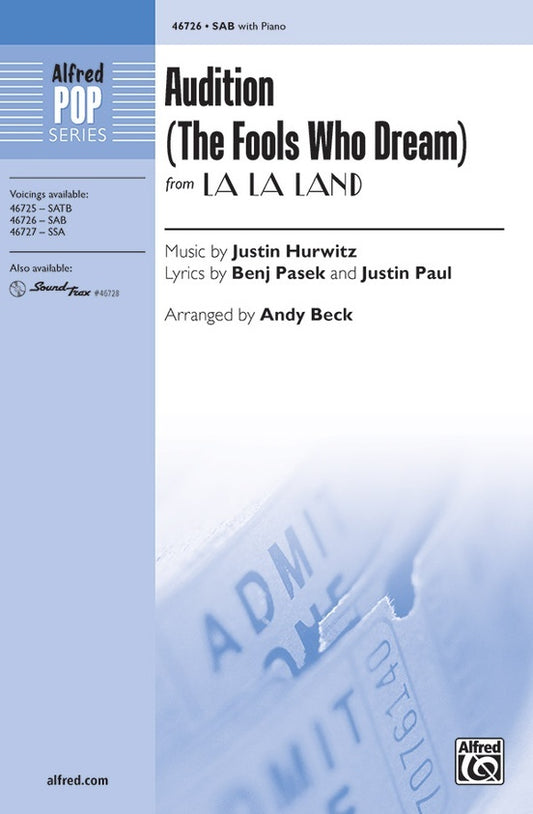 Audition (The Fools Who Dream) SAB Choral Sheet Music