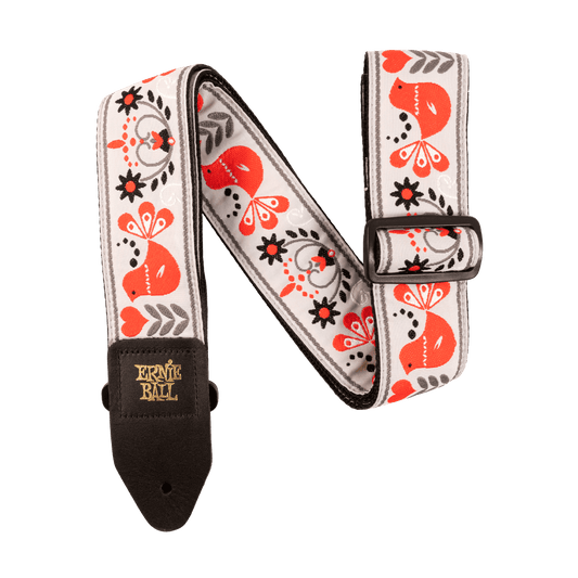 Ernie Ball Red Bird Winter Jacquard Strap