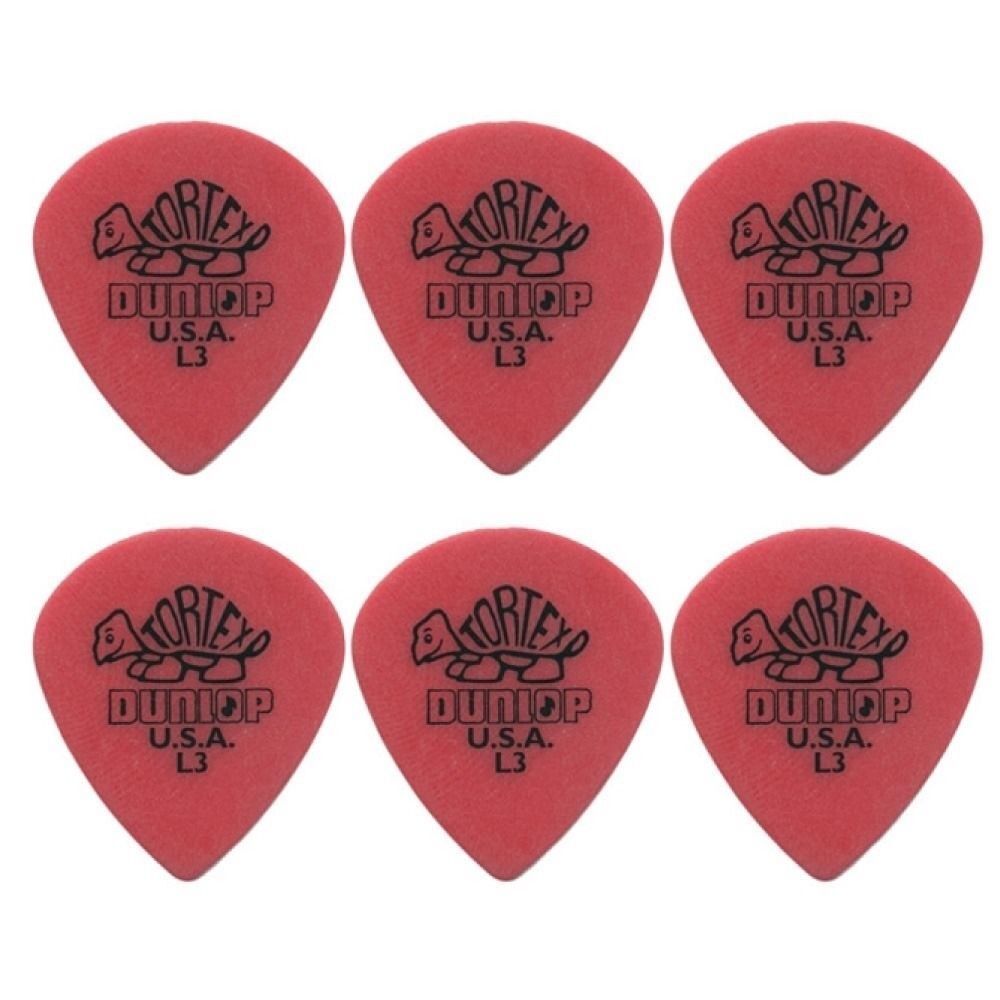 6 x Jim Dunlop Tortex Jazz Light Sharp Guitar Picks Jazz III 472RL3
