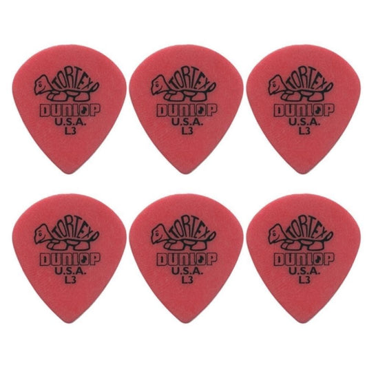 6 x Jim Dunlop Tortex Jazz Light Sharp Guitar Picks Jazz III 472RL3
