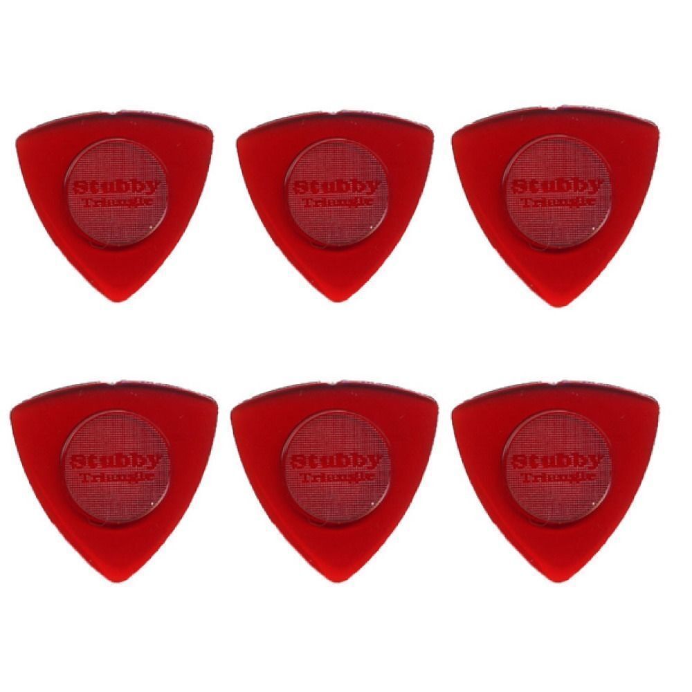 6 x Jim Dunlop Triangle Stubby 1.50MM Gauge Guitar Picks 473R Red