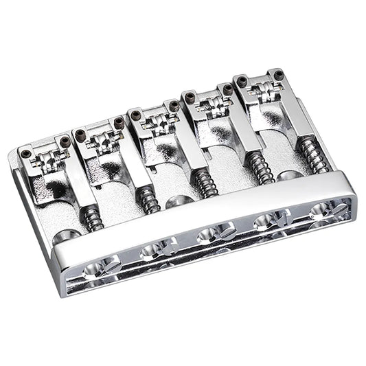 Schaller 3D-5 Bass Bridge (5-String) Chrome 12140200 with Roller Saddles and Adjustable Height, Intonation, and Spacing