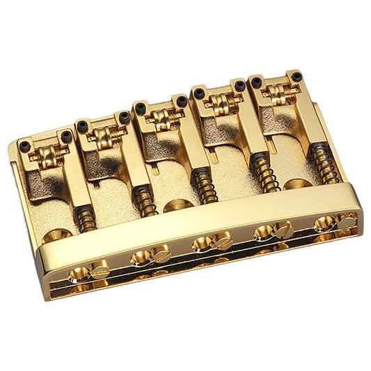 Schaller 3D-5 Gold 5-String Bass Bridge with Roller Saddles and Adjustable String Height
