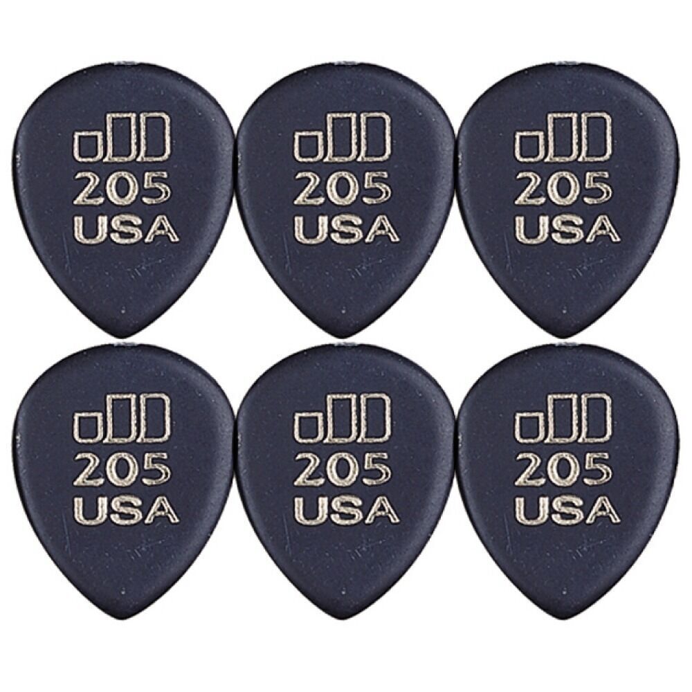 6 x Jim Dunlop JD Jazztones 205 Point Tip Guitar Picks 477R205 Jazz