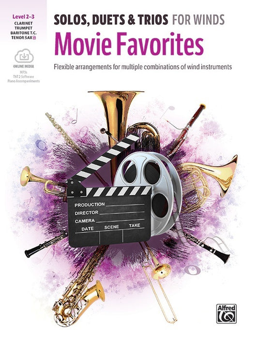 Solos, Duets & Trios for Winds: Movie Favorites Clarinet/Trumpet/BC - Various Alfred 47828