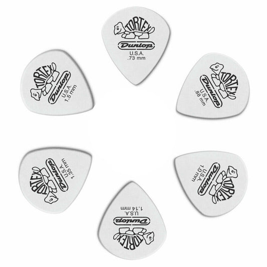 6 x Jim Dunlop Tortex Jazz 3 White Variety Guitar Picks III 478R