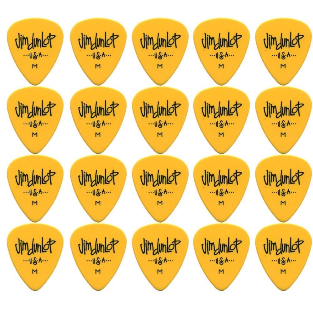 24 x Jim Dunlop Poly Medium Gauge Guitar Picks 479RMD Plectrums Yellow
