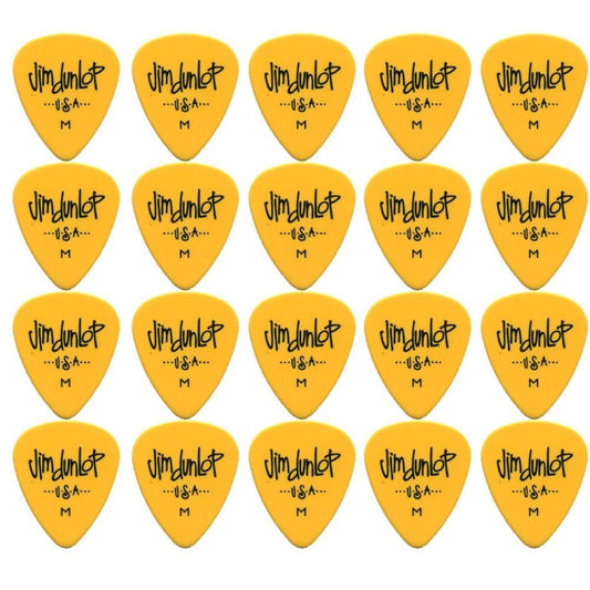 24 x Jim Dunlop Poly Medium Gauge Guitar Picks 479RMD Plectrums Yellow