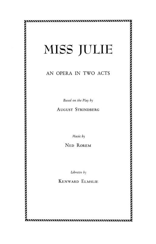 Miss Julie Libretto