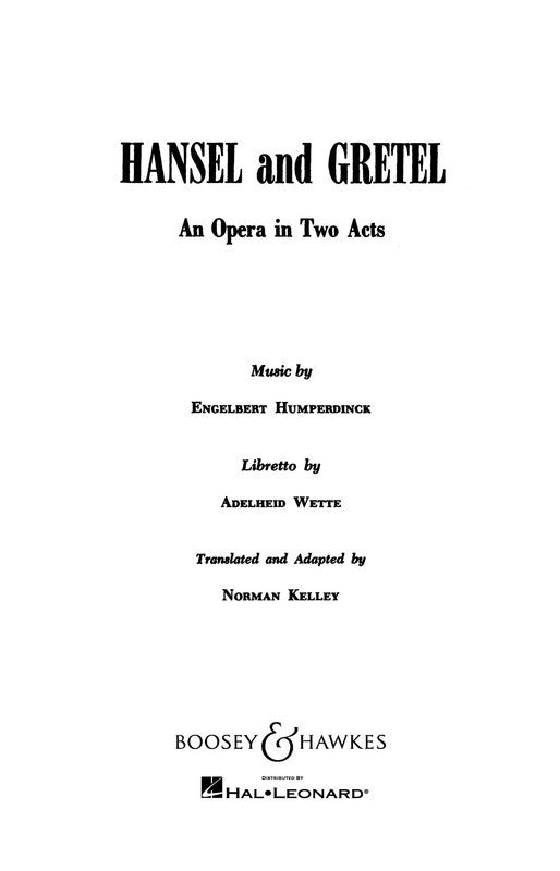 Hansel Gretel Libretto