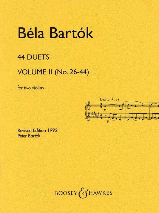 Bartok 44 Violin Duets Vol 2 - Boosey & Hawkes, 32 Pages, Violin Duet