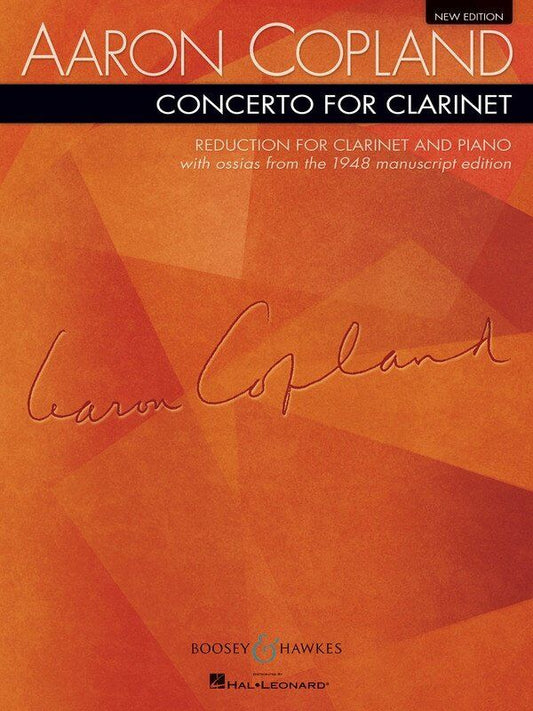 Copland - Concerto for Clarinet and Piano, arranged by Copland, 36 pages, Boosey & Hawkes