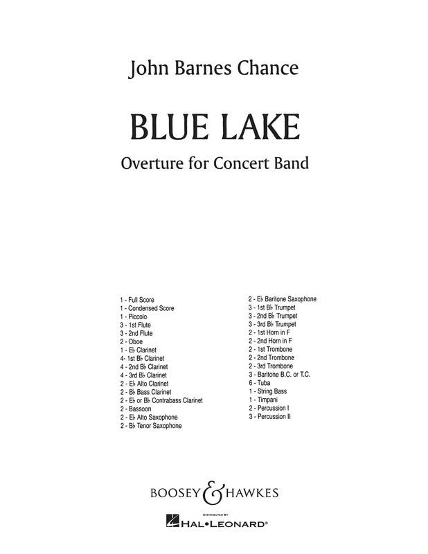 Blue Lake Score/Parts