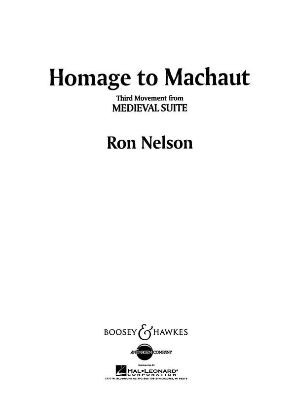 Homage Machaut Score/Parts