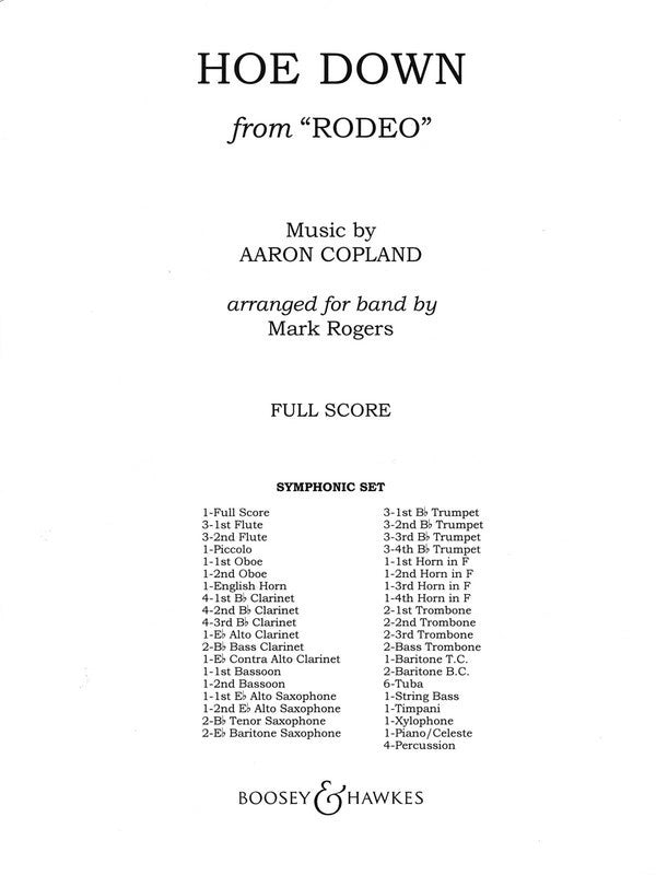 Hoe Down Band Score