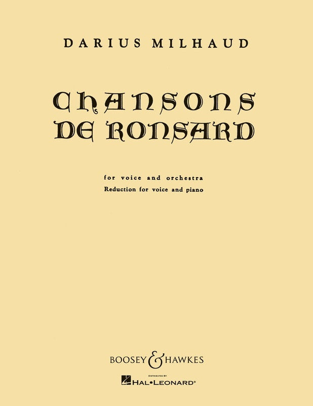 Chansons Ronsard Vo/Pn