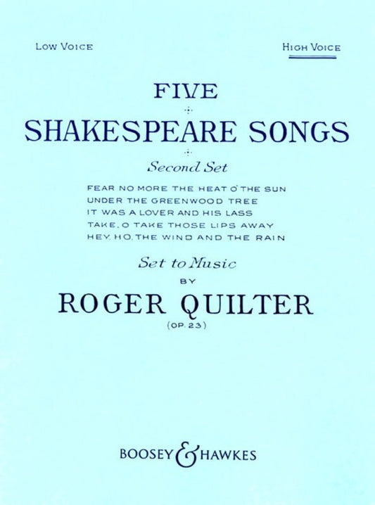 Five Shakespeare Songs Op 23 High Voice