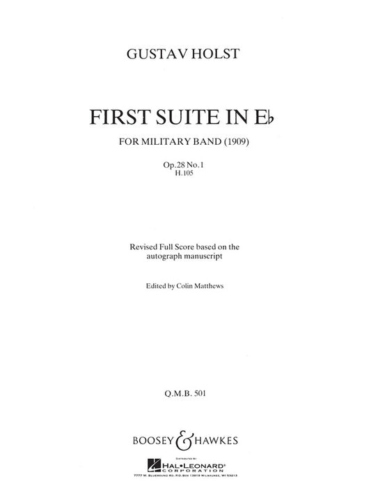 1st Suite In E Flat Revised Concert Band  Fsc