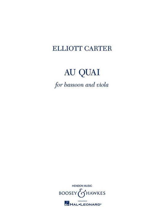 Au Quai (Ok) For Bassoon and Viola (Softcover Book)