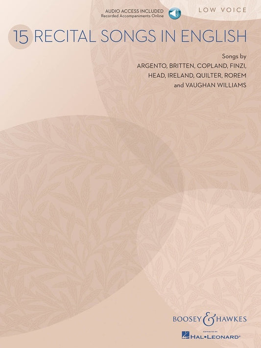 15 Recital Songs In English Low Voice Book/CD
