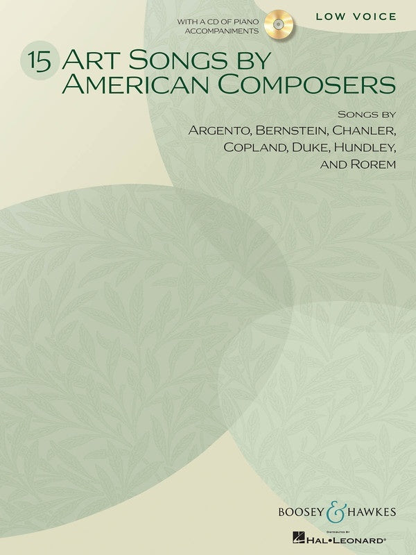 Art Songs By American Composers 15 Low Book/CD (Softcover Book/CD)