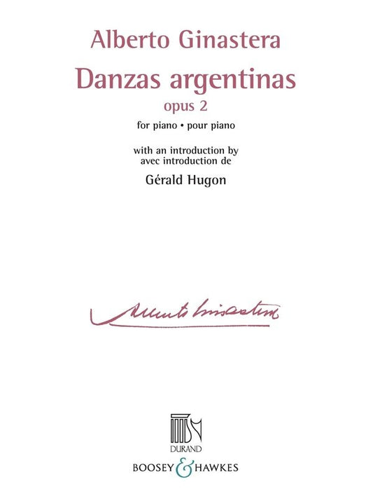 Ginastera: Danzas Argentinas, Op. 2 — Piano Solo (Boosey & Hawkes)