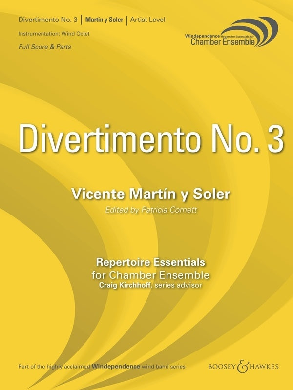 Soler - Divertimento No 3 Wind Octet Score/Parts