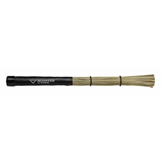 Vater Monster Whisk 2025 - Specialty Drum Stick with Sorghum Straw, Adjustable O-Rings, 1" Diameter Grip for Drums & World Percussion