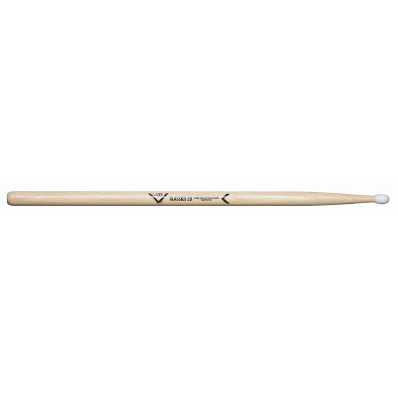 Vater Classics 2B Nylon Drumsticks with Medium Oval Tip for Cymbal Clarity