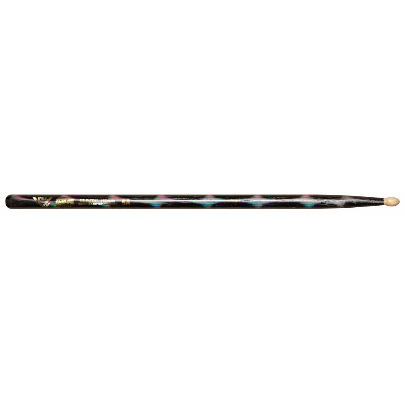 Vater Color Wrap 5A Black Optic Wood Tip Drumsticks