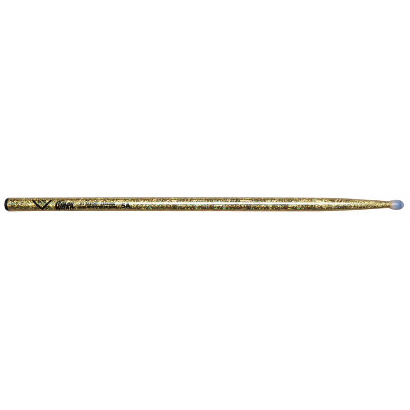 Vater Color Wrap 5A Gold Sparkle Nylon Tip Drumsticks