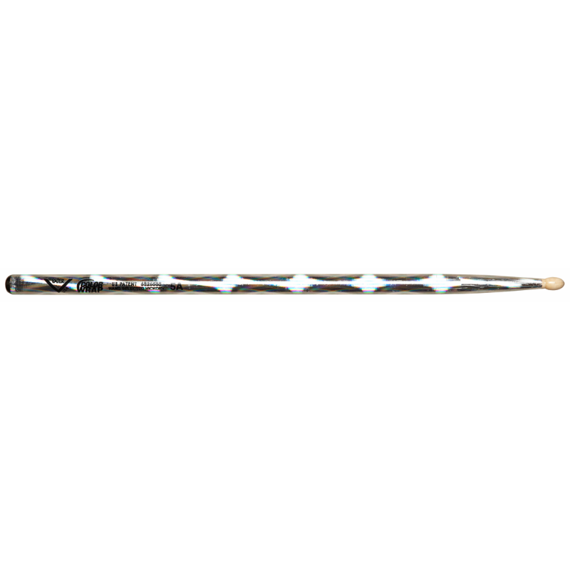 Vater Color Wrap 5A Silver Optic Wood Tip Drumsticks