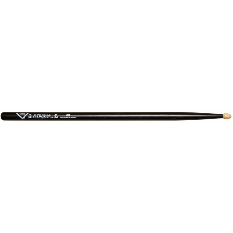 Vater Eternal Black 5B Drumsticks with Wood Tip